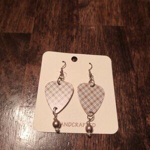 PLAID GUITAR PICK EARRINGS